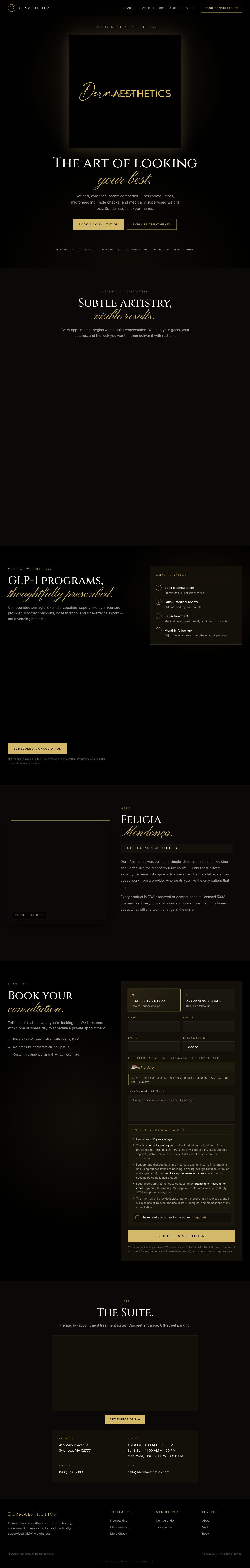 DermAesthetics full homepage