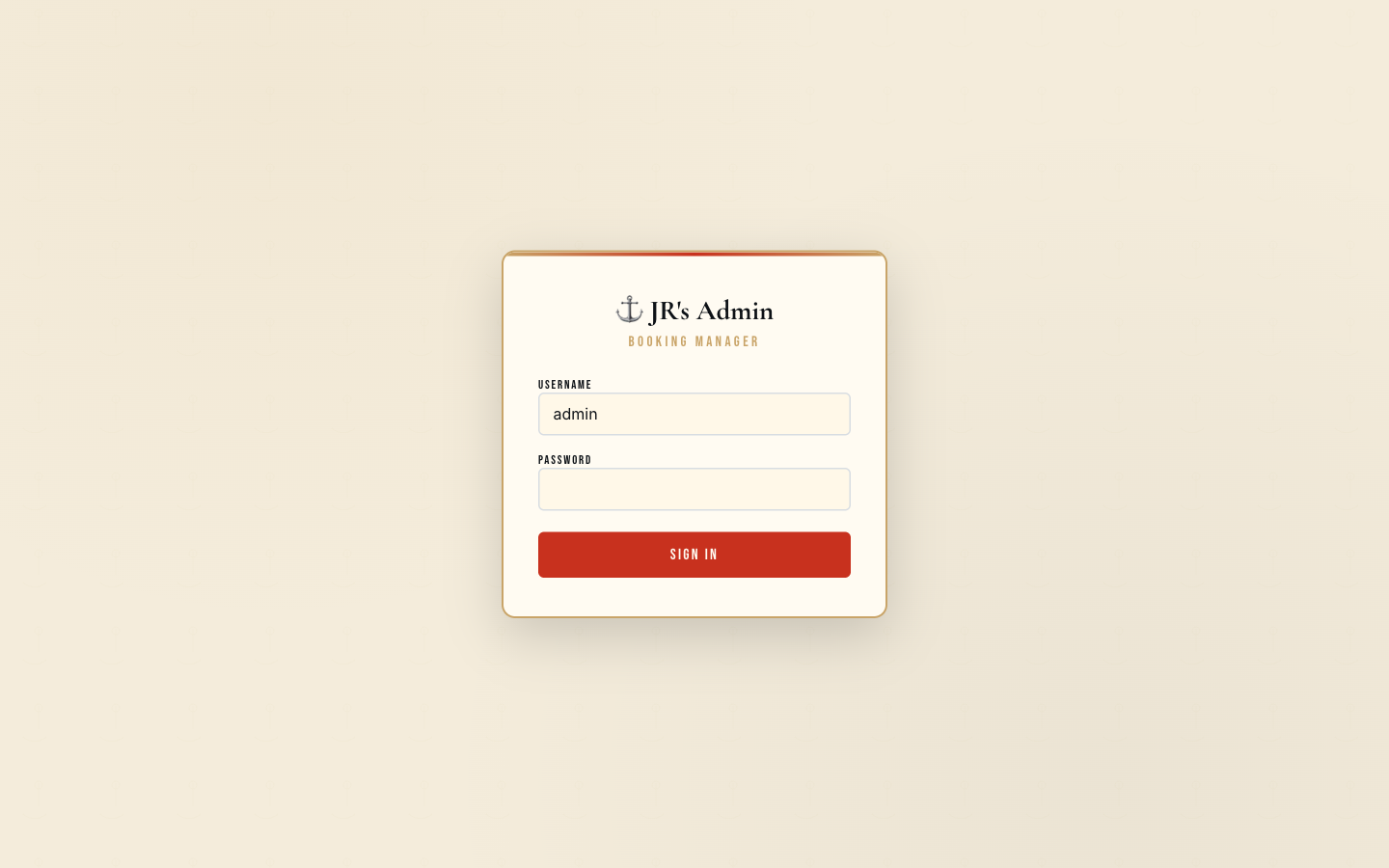JR's admin login