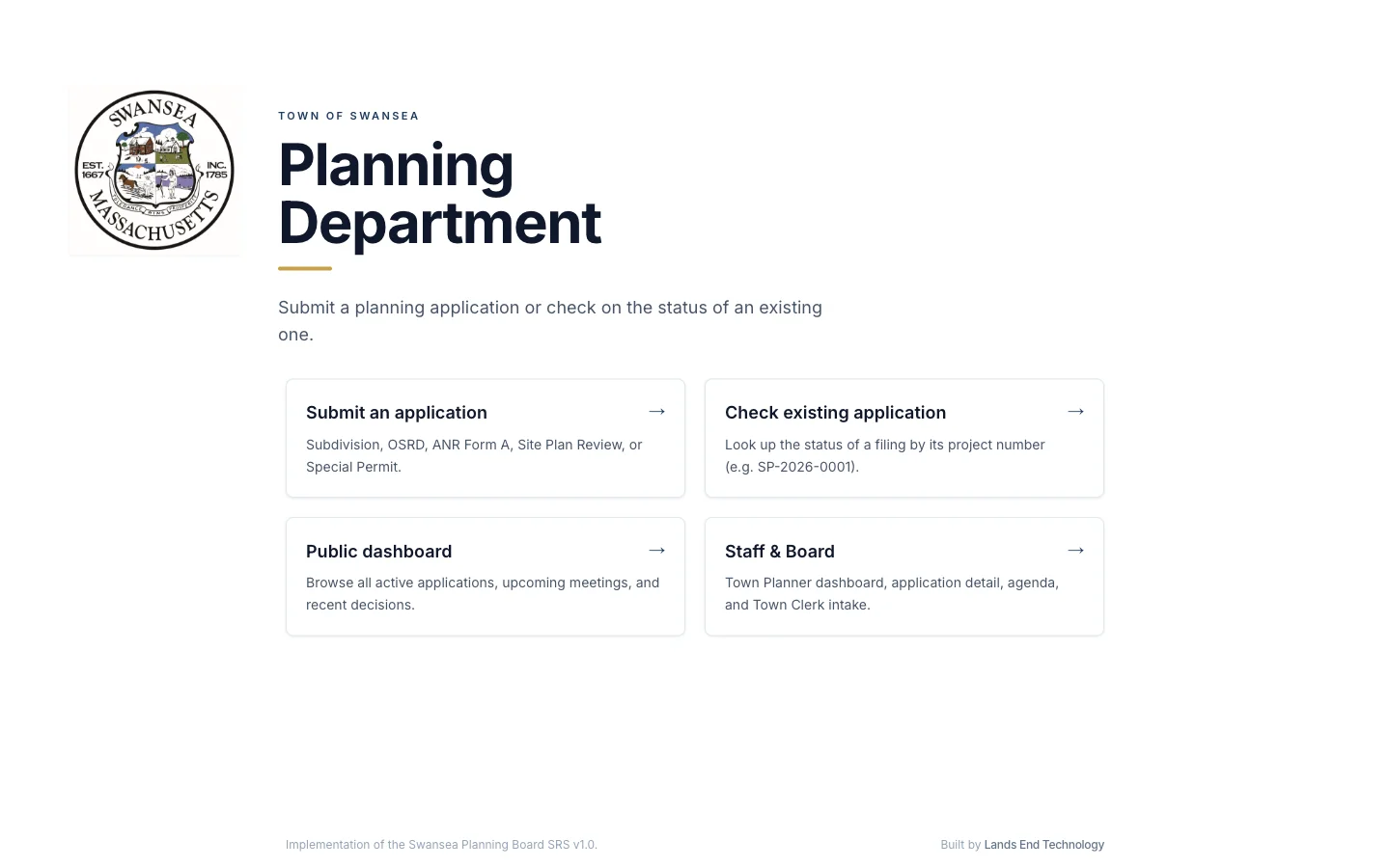 MA Planning Software homepage
