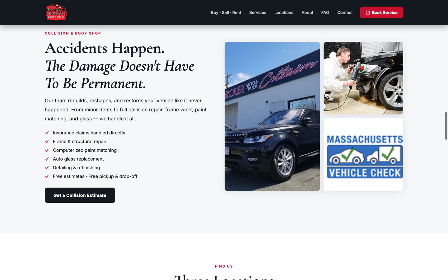 Collision repair section