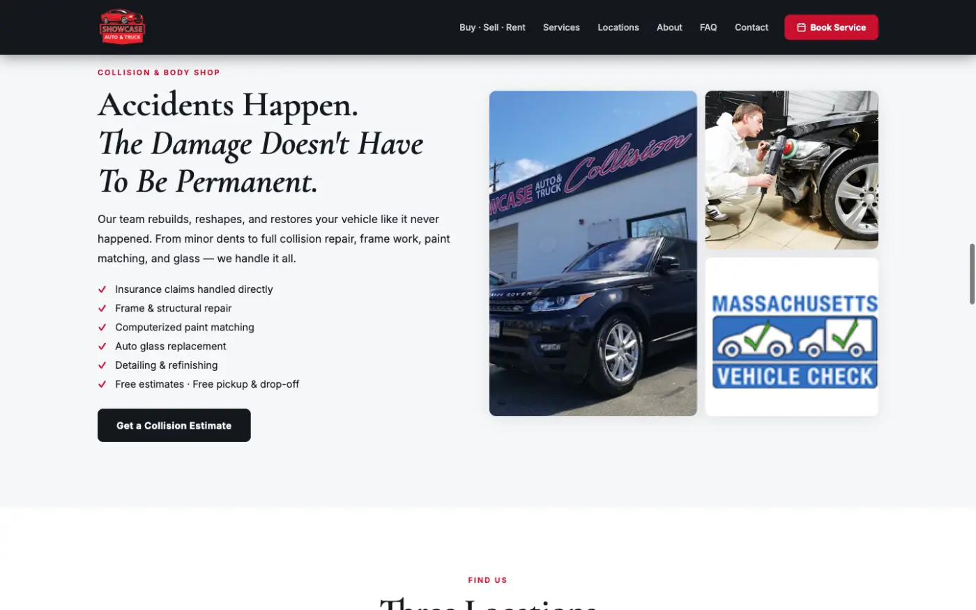 Collision repair section