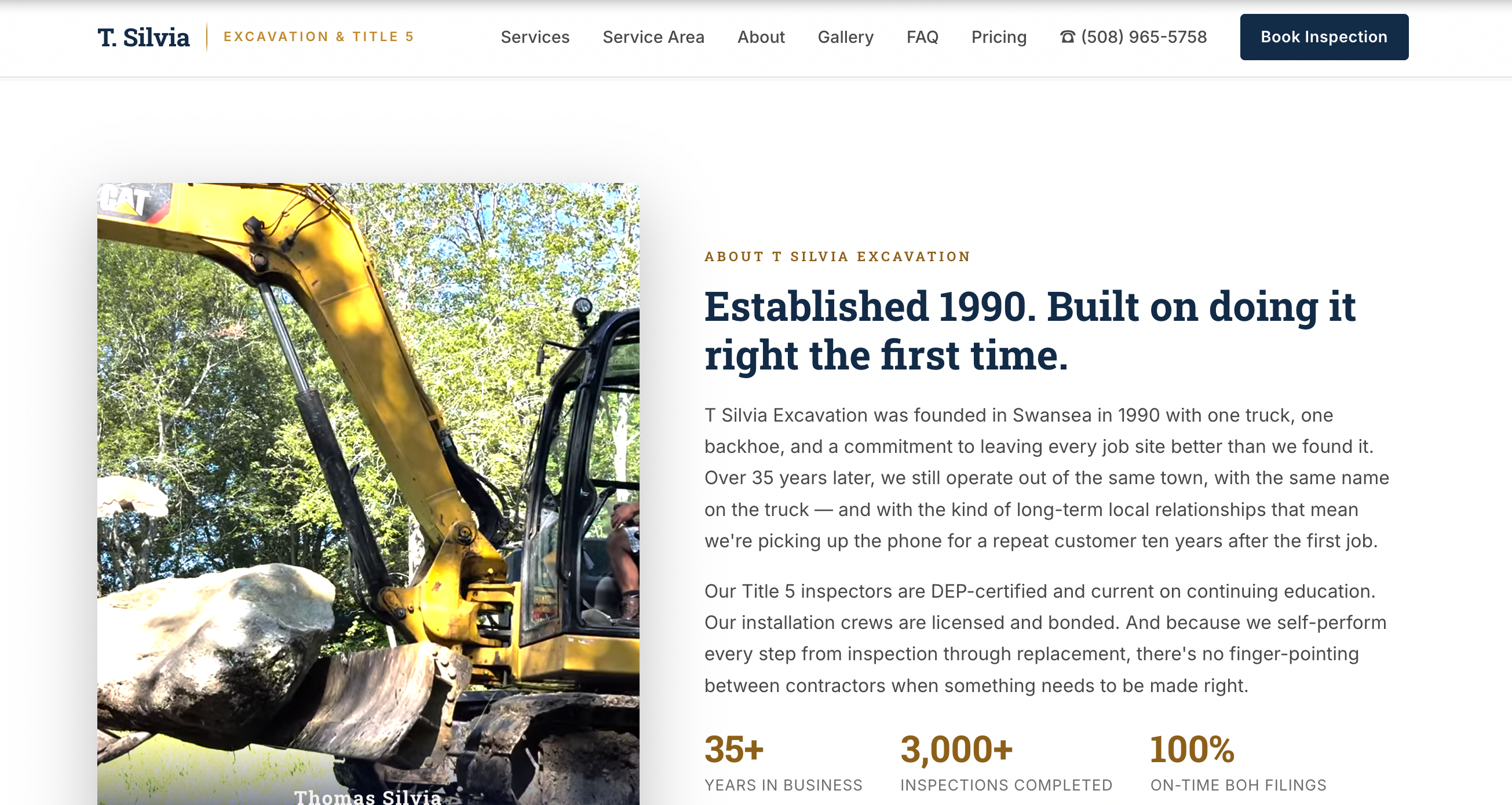 T Silvia website about section