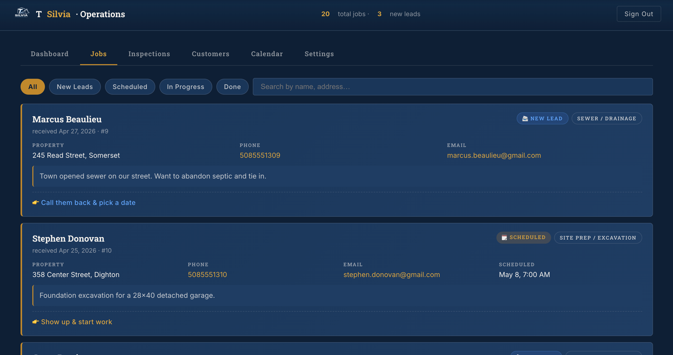 T Silvia admin jobs list
